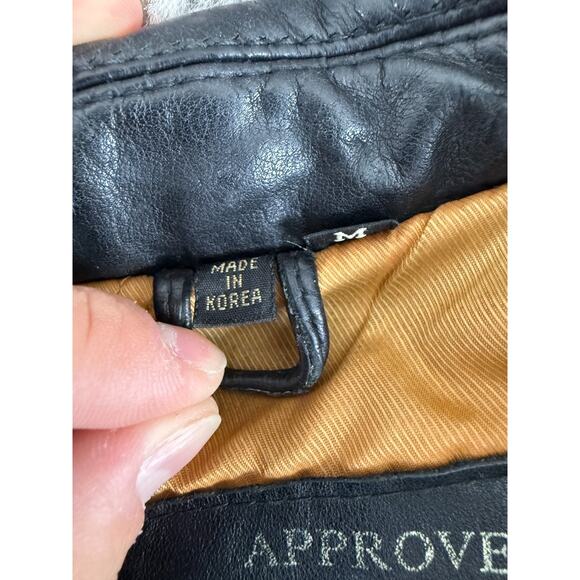 Vintage U2 Wear Me Out Size M Moto Leather Jacket Outdoor Black Brown Zip Lined - Picture 8 of 10